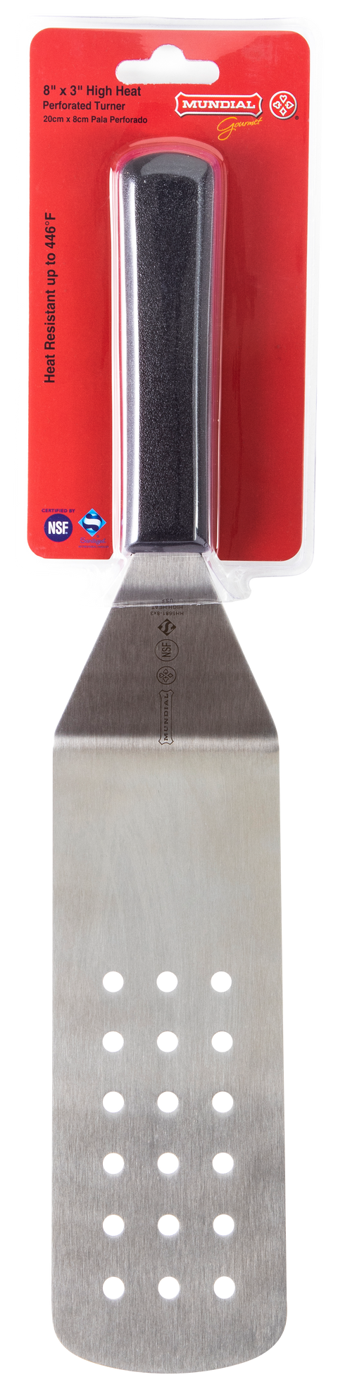 Mundial 5681HH High Heat Resistant Turner  5600 Series 8x3 inches Black