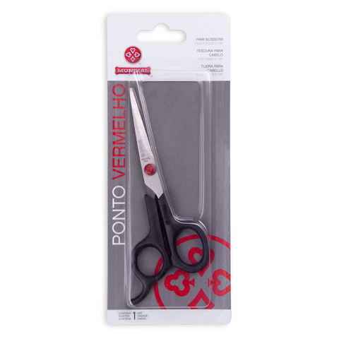 Mundial BP663-5 Hair Scissor Razor Edge Red Dot 5.5 inches Black