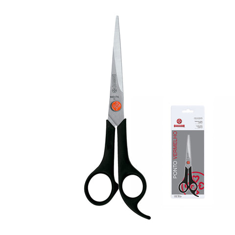 Mundial BP663-7 Hair Scissor Razor Edge Red 7.5 inches Black