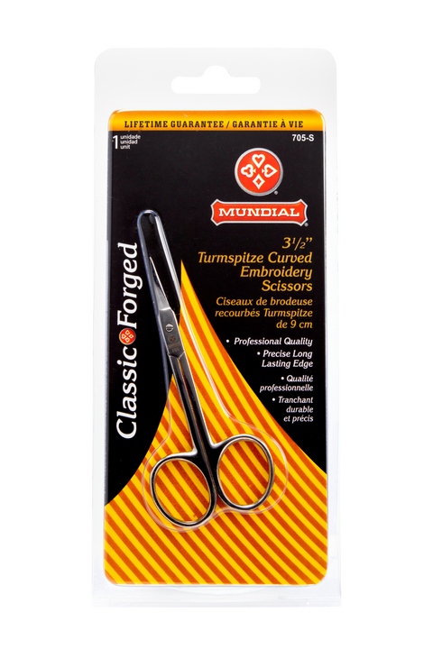 Mundial 705-S Turmspitze Embroidery Scissors Classic Forged 3.5 inches Silver