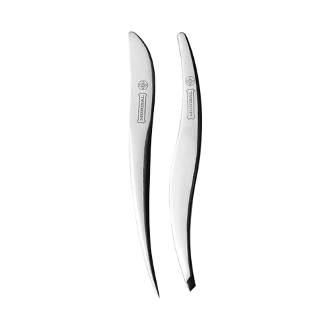 Mundial BC-391 Duo Anatomic Tweezers Set Classic Silver