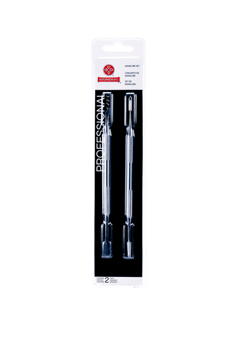 Mundial BC-376 Cuticle Pusher and Stick 2 Piece Set
