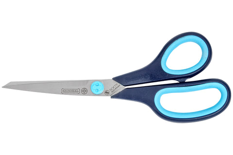 Mundial BP1860-1 Multi-Purpose Shears Micro-Serrated Edge Cushion Soft 8.5 inches Blue