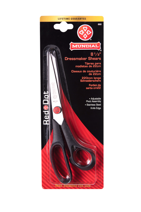 Mundial BP660 Multi-Purpose Dress Marker Shears Red Dot 8.5 inches Black