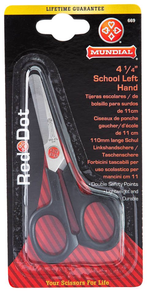 Mundial BP669 Pocket School Scissors Red Dot 4.5 inches Black