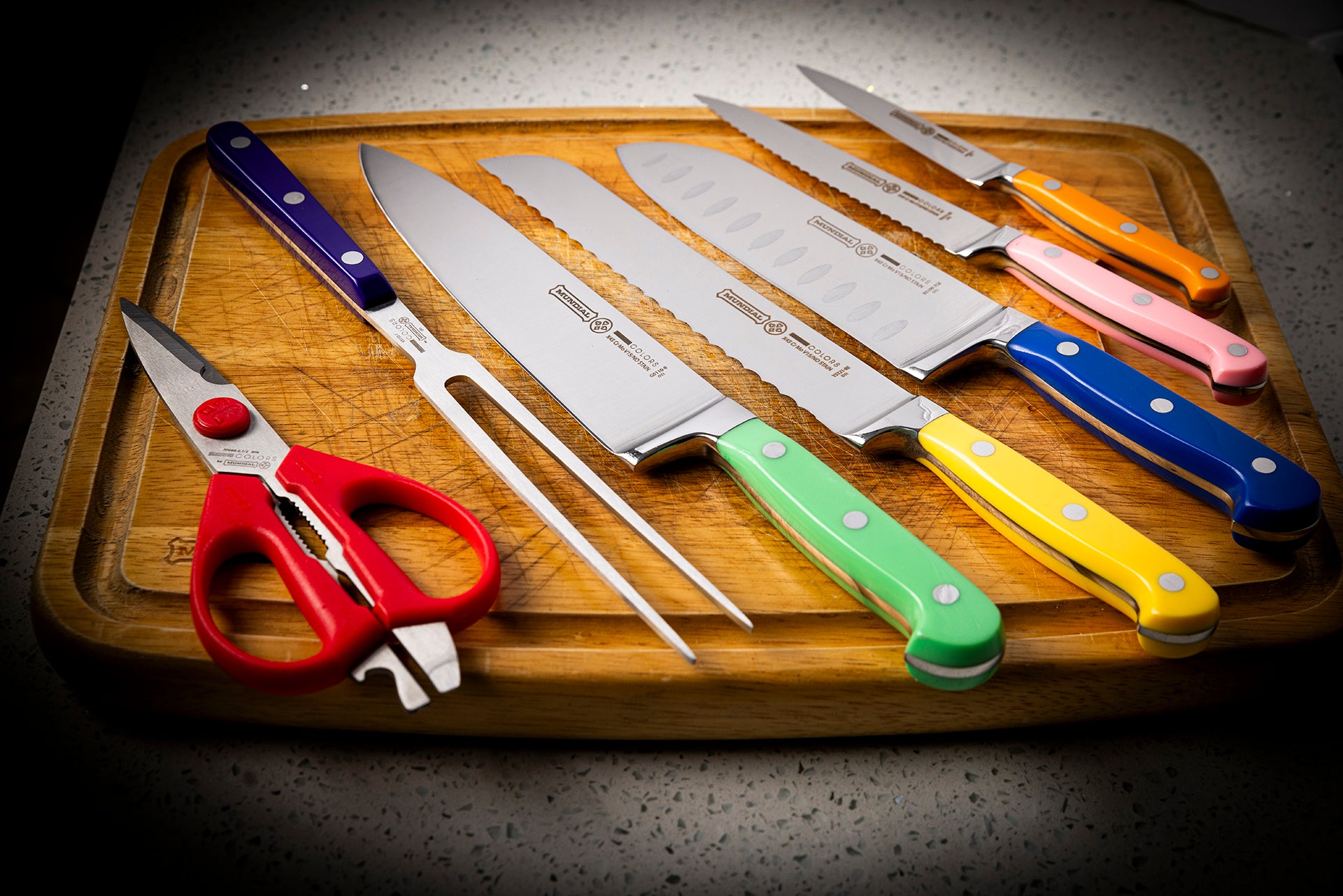 Mundial MC5100-8 Gift Knife Set With Wood Block Colors Series 8