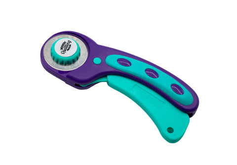 Mundial DQRC45 Rotary Cutter Squeeze Handle 45mm Purple & Turquoise