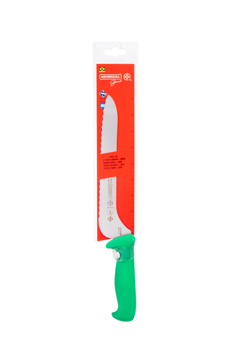 Mundial G5620-9E Sandwich Knife Offset Serrated Edge 5600 Series 9 inches Green