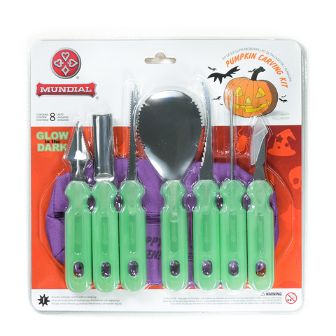 Mundial Halloween Pumpkin Carving Kit 8-Piece Set with Storage Case