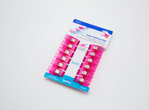 Pink Super Quilt Clips 12-Piece