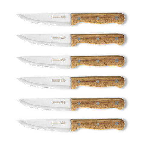Mundial BBQ-011 Steak Knife Set With Wood Handle 5-inches 6 Piece