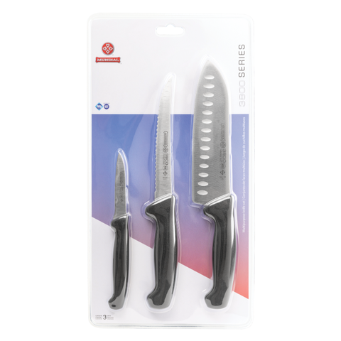 Mundial 3800-02 3-Piece Knife Set 3800 Series Black