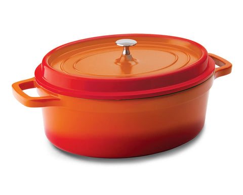 Mundial PA9000-31L Dutch Oven Pot With Lid & Handles 6 Qt. Cast Aluminum Orange