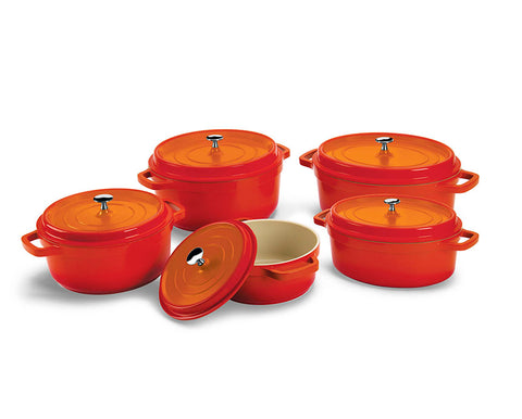 Mundial PA9000-31L Dutch Oven Pot With Lid & Handles 6 Qt. Cast Aluminum Orange
