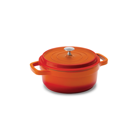 Mundial PA9000-20L Dutch Oven Pot With Lid & Handles 3 Qt. Cast Aluminum Orange