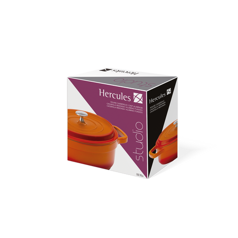 Mundial PA9000-20L Dutch Oven Pot With Lid & Handles 3 Qt. Cast Aluminum Orange