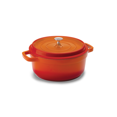 Mundial PA9000-24L Dutch Oven Pot With Lid & Handles 4 Qt. Cast Aluminum Orange