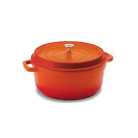 Mundial PA9000-28L Dutch Oven Pot With Lid & Handles 7 Qt. Cast Aluminum Orange