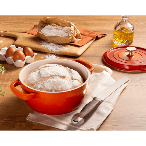 Mundial PA9000-28L Dutch Oven Pot With Lid & Handles 7 Qt. Cast Aluminum Orange