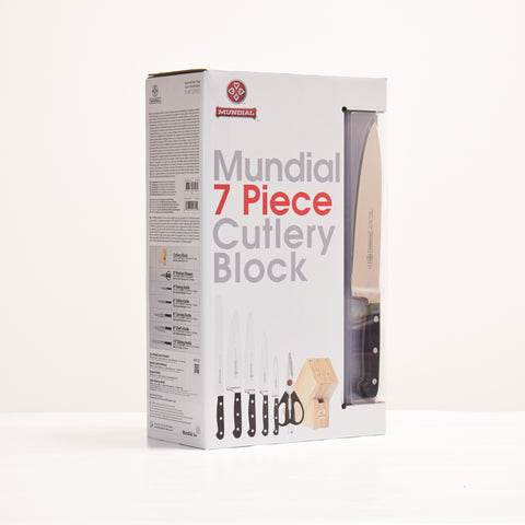Mundial K5100-7 Box Cutlery Set with Wood Block 5100 Series 7 Pieces