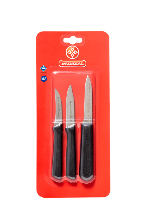 Mundial SC0500-3 Paring Knives 5600 Series 3.25 inches Black Set of 3