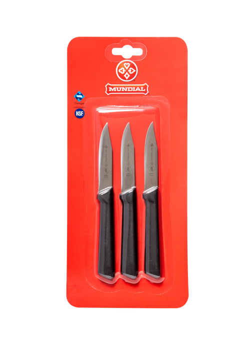 Mundial SC0548-3 Paring Knife Clip Point 5600 Series 3 inches Black Set of 3