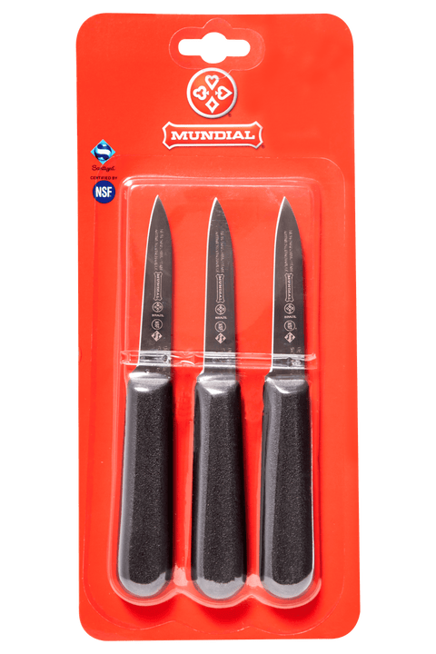 Mundial SC5601-3 Paring Knife Chef's Style 5600 Series 3.25 inches Black Set of 3