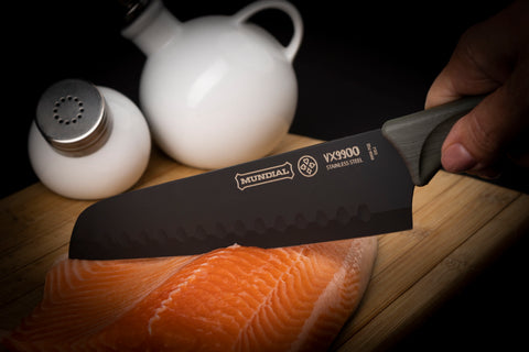 Mundial VX9900-5 Black Knife Set With Black Handle 5 Piece Plastic Blade Protectors