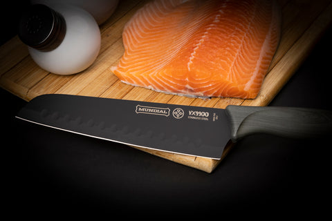 Mundial VX9900-5 Black Knife Set With Black Handle 5 Piece Plastic Blade Protectors
