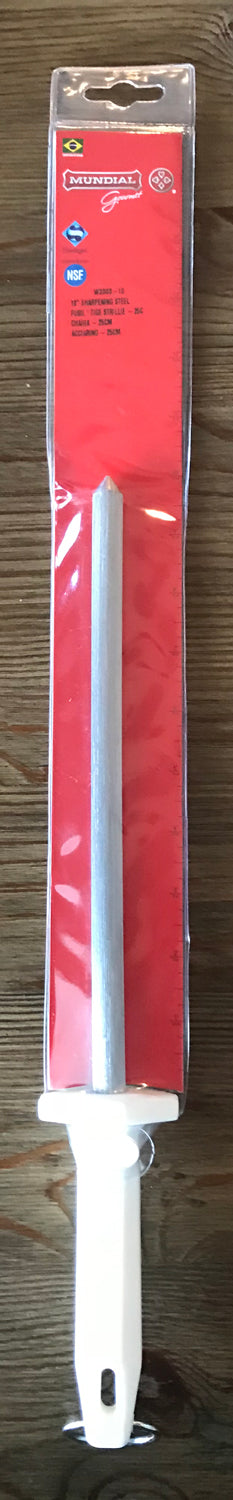Mundial W3303-10 Sharpening Steel Poly Round 10 inches White