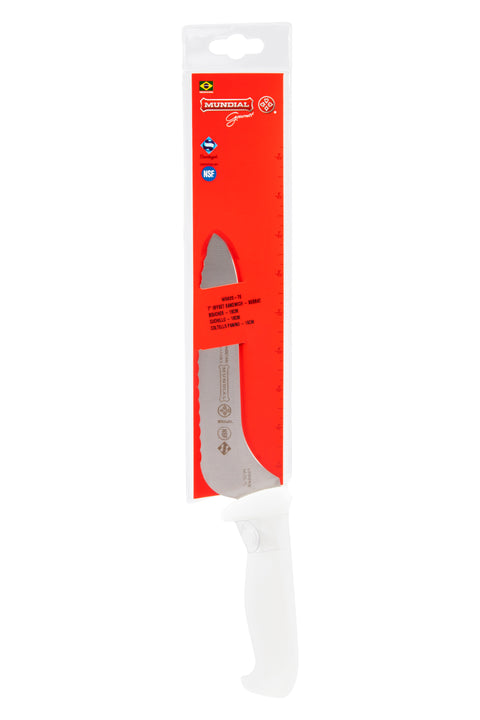 Mundial W5620-7E Sandwich Knife Offset- Serrated Edge 5600 Series 7 inches White