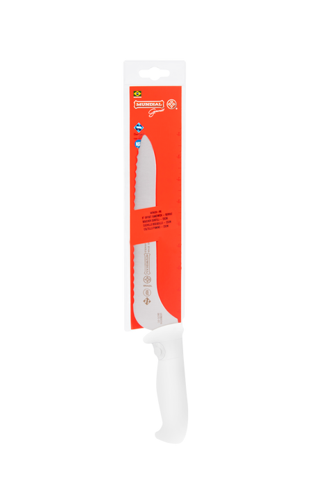 Mundial 5620-9E BR RF Sandwich Knife Offset Serrated Edge 5600 Series 9 inches White