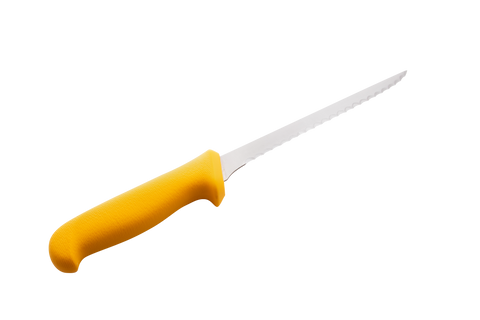 Mundial Y5514-8E Fish Fillet Knife Narrow Stiff Serrated 5500 Series 8 inches Yellow