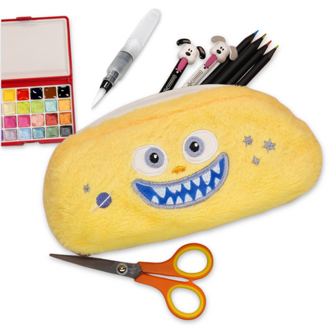 Mundial Magic Yellow Case with Pointed Tip Scissor | 10-Piece Craft Set